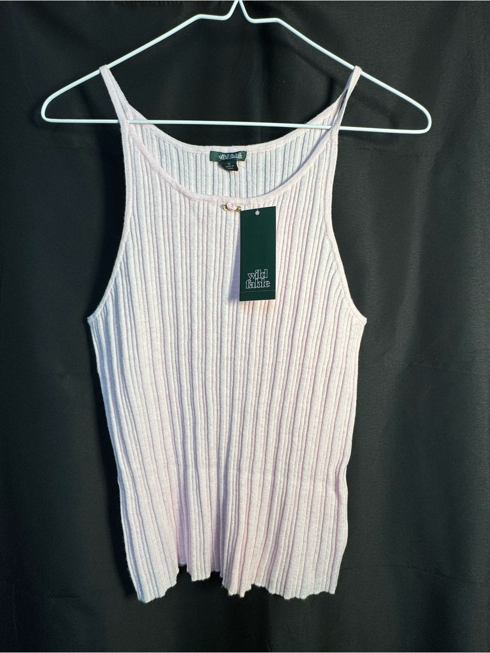 wild fable Lavender Ribbed Tank Top with Thin Straps